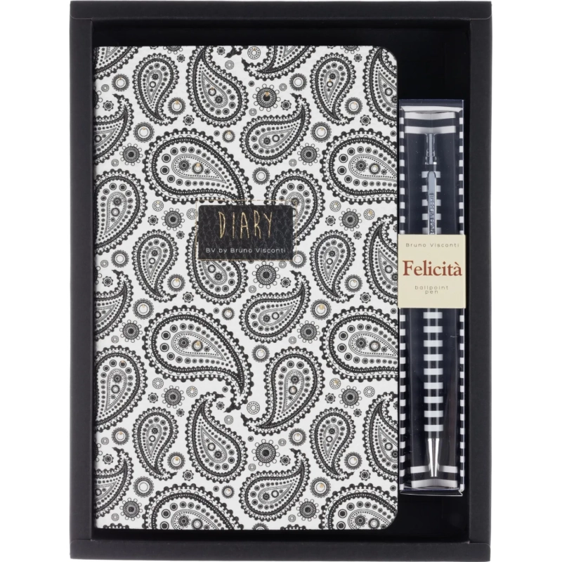 Набор подарочный ежедневник недат. А5 B&W с ручкой,Вост.мотив, 3-743/02-5