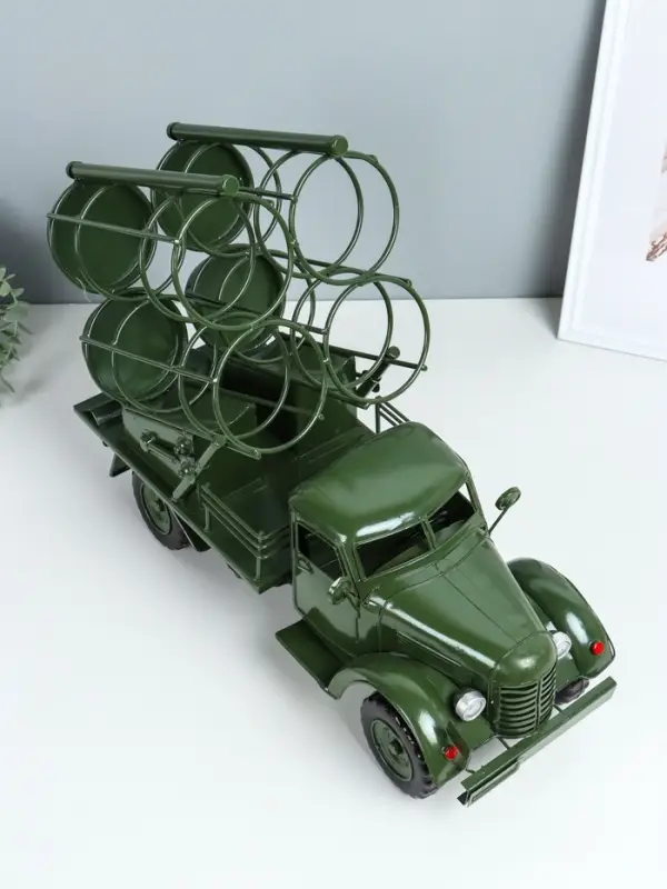 Фигурка металл, держатель для бутылок &laquo;Грузовик&raquo;, мини-бар на 4 бутылки, зелёный