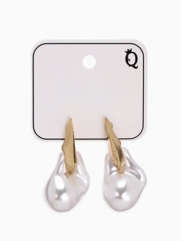 Серьги жемчуг Серьги жемчуг "Капля борроко", цвет белый в золоте