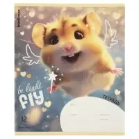 Тетрадь 12 листов в линейку ErichKrause Fluffy, 60 г/м&sup2;, обложка мелованный картон, МИКС