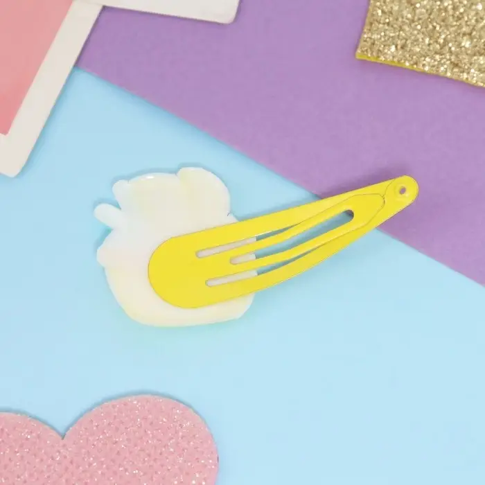 Невидимка для волос "Адель" (набор 2 шт) лимонное лакомство, 5,5 см, жёлтый