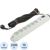 Сетевой фильтр PILOT GL (6р/10м/10А/серый)