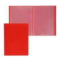 Папка с 10 вкладышами А4, 500 мкм, Calligrata, текстура &laquo;песок&raquo;, красная