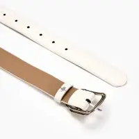 Ремень жен 06-01-02-01, Июнь2504, 3,2*0,3*110 см, без винта, пряж металл, 1 прокол, белый