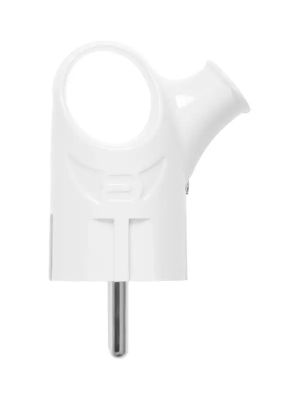 Вилка угловая с ушком TANGO, 16 А, 250 В, IP 20, с заземлением, белая, индивидуальная упаковка 10981