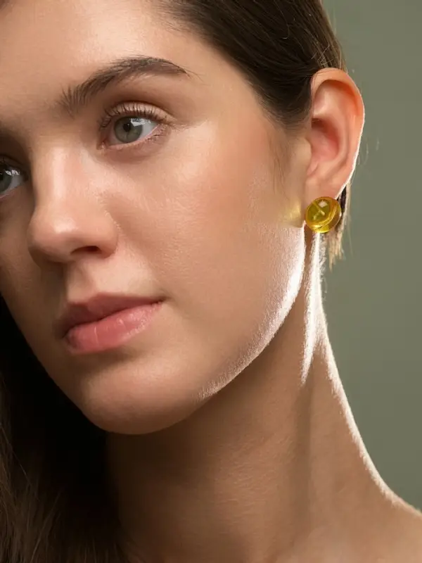 Серьги пластик &laquo;Монпансье. Круг&raquo;, 1.5 см, жёлтые