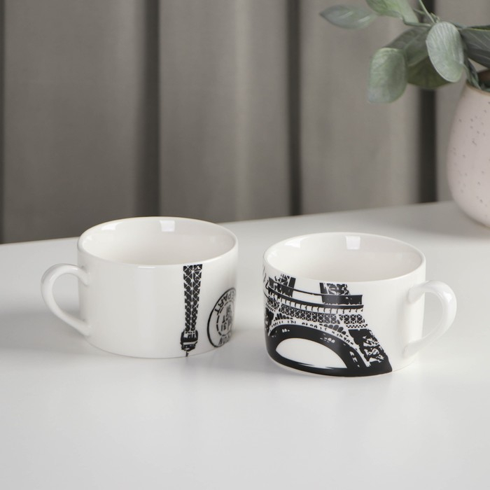 Набор чайный керамический «Страны», 3 предмета: чайник 400 мл, 2 кружки 230 мл, рисунок МИКС Набор чайный керамический «Страны», 3 предмета: чайник 400 мл, 2 кружки 230 мл, рисунок МИКС