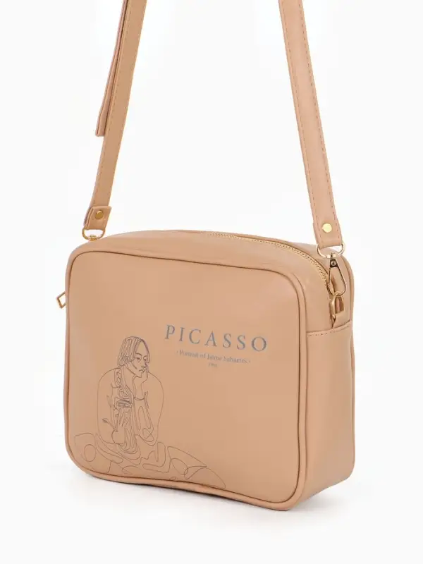 Сумка женская кросс-боди TEXTURA на молнии, 22&times;8&times;17 см, бежевая