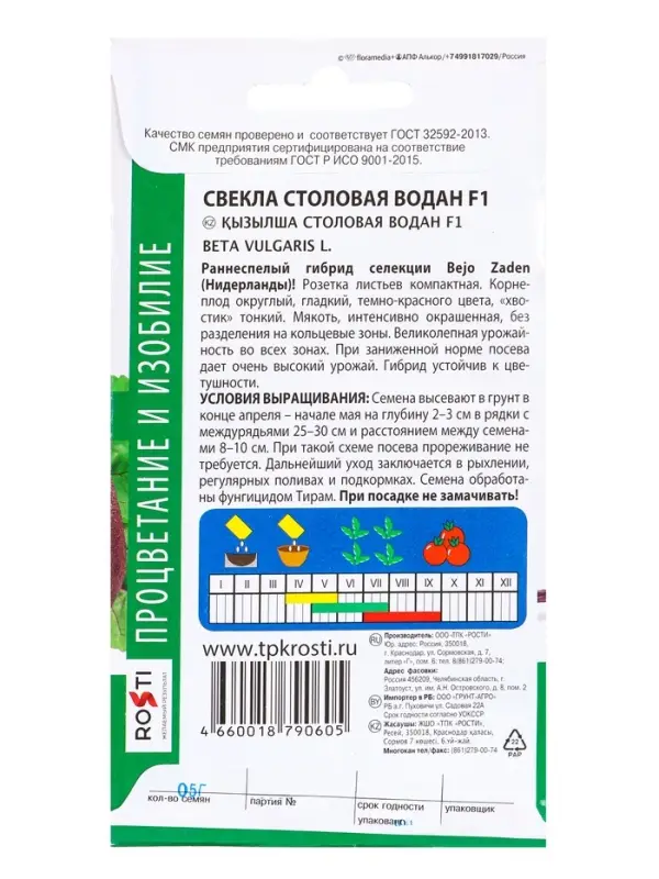 Семена Свекла "Водан" ранняя, 0,5 г