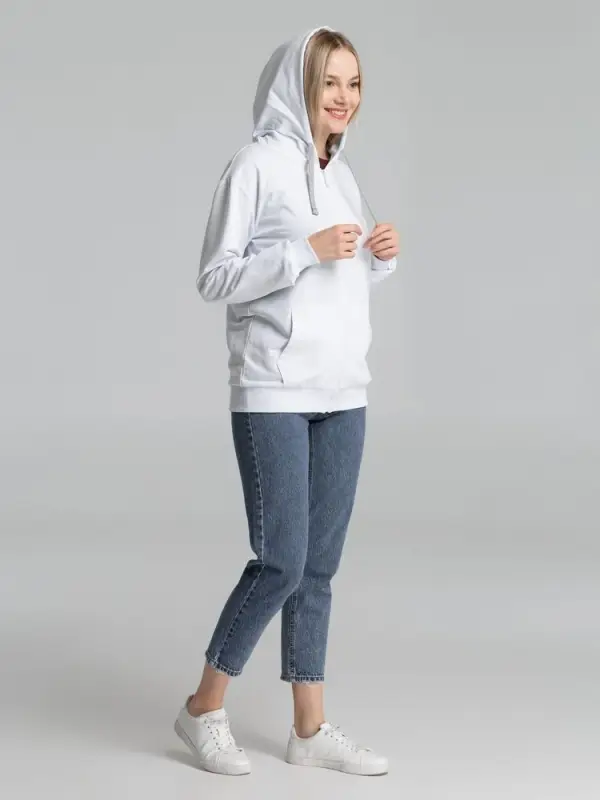 Толстовка на молнии с капюшоном Unit Siverga белая, размер XS Толстовка на молнии с капюшоном Unit Siverga белая, размер XS