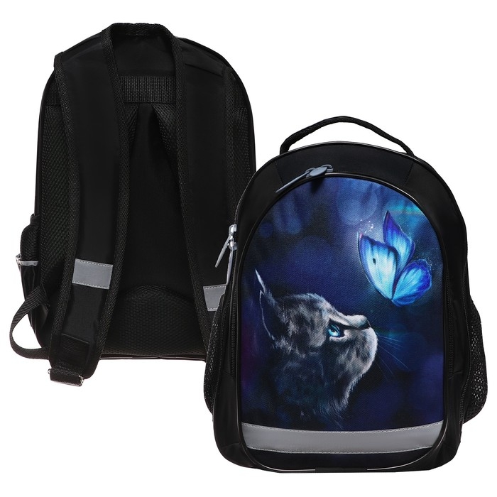 Рюкзак школьный, 37 х 27 х 16 см, эргономичная спинка, Calligrata Б Рюкзак школьный, 37 х 27 х 16 см, эргономичная спинка, Calligrata Б "Котик"