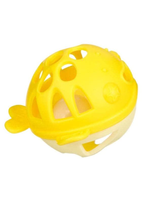 Прорезыватель силиконовый для зубов с погремушкой Крошка Я «Рыбка», в кейсе, желтый Прорезыватель силиконовый для зубов с погремушкой Крошка Я «Рыбка», в кейсе, желтый