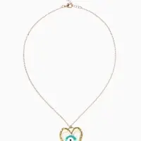 Кулон на цепочке &laquo;Прелесть&raquo;, сердце, оберег, голубой в золоте, 40 см