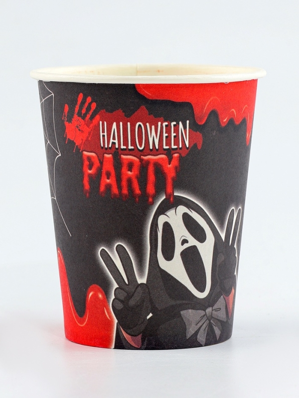 Набор бумажной посуды одноразовый Набор бумажной посуды одноразовый "Halloween party" 6 тарелок, 6 стаканов