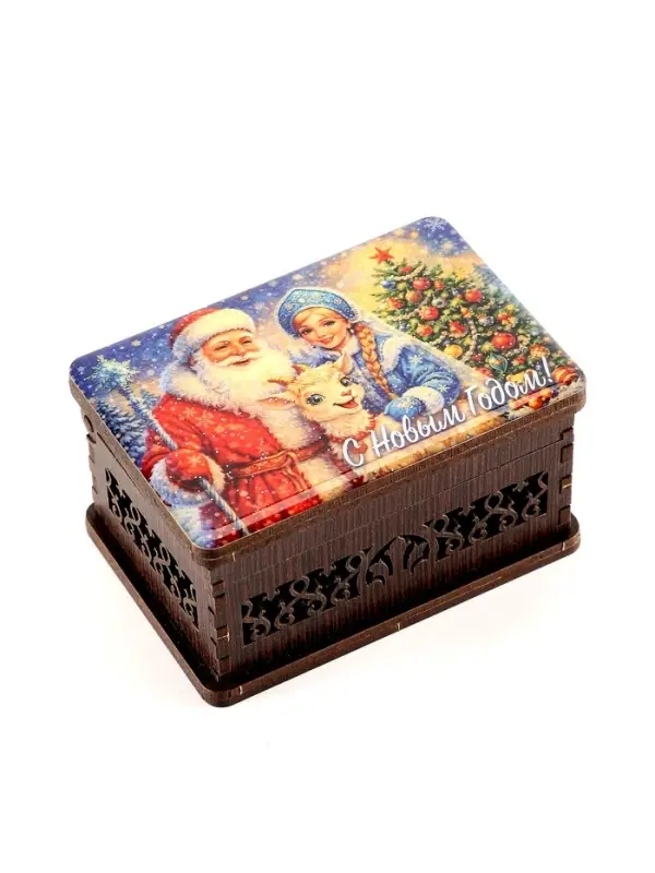 Шкатулка новогодняя &laquo;С Новым Годом!&raquo;, 9.5&times;6.5&times;5.3 см