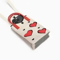 Сумка подр Сердца, 12*4*17, отд на кнопке, дл ремень, белый Сумка подр Сердца, 12*4*17, отд на кнопке, дл ремень, белый