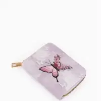 Кошелёк женский на молнии, 8.5&times;2.5&times;10.5 см, розовый