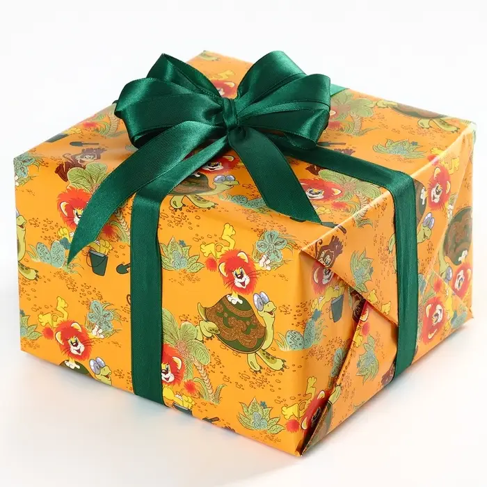 Упаковочная бумага, 70х100 см, Львёнок и Черепаха