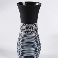Ваза &laquo;Эридан. Узор&raquo;, h=26 см, стекло, чёрная