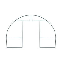 Теплица (каркас), 4 × 3 × 2 м, металл, профиль 20 × 20 мм, шаг дуги 1 м, без поликарбоната