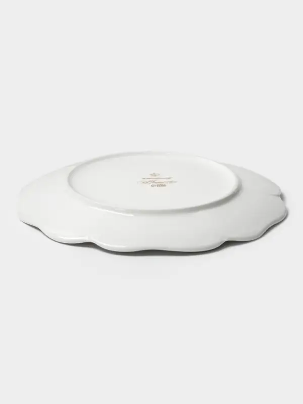 Тарелка десертная WY Bloomware. d=20 см, фарфор, белая, зелёная