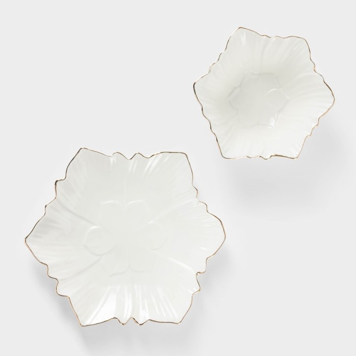 Набор салатников керамических «Богема. Фиалка», 13×5,5 см, 18×2 см, 2 предмета Набор салатников керамических «Богема. Фиалка», 13×5,5 см, 18×2 см, 2 предмета