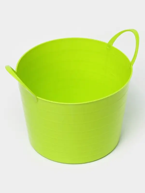 Корзина для белья мягкая, 17 л, d=33 см, h=24.5 см, ярко-зелёная