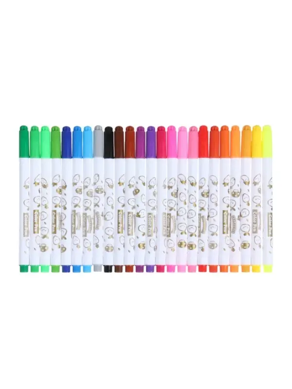 Фломастеры 24 цвета &laquo;Мышка&raquo;, в пластиковом пенале с ручкой, вентилируемый колпачок