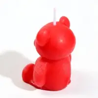 Свеча декоративная "Мишка" 5х4,3х6,5 см, 4 ч, красный