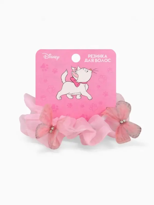 Резинка для волос «Бабочки» розовая, Коты аристократы Резинка для волос «Бабочки» розовая, Коты аристократы