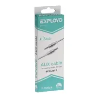 Кабель аудио AUX Exployd EX-K-473, Jack 3.5 мм(m)-Jack 3.5 мм(m), 1м, белый