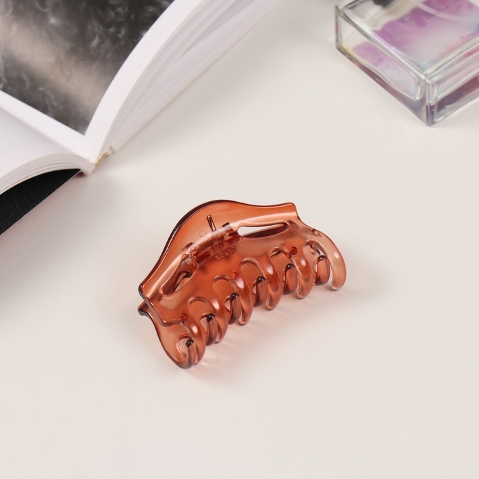 Краб для волос Краб для волос "Флориана" (набор 3 шт) геометрия дуга, 6,5 и 4 см, коричневый