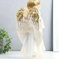 Фигурка гипс &laquo;Ангел в молитве&raquo;, белое золото, 33&times;24&times;15 см