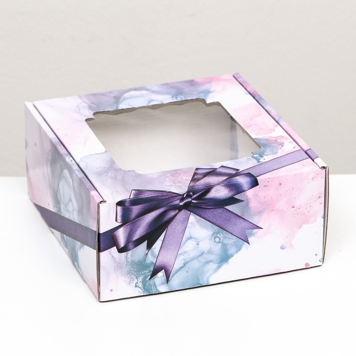 Коробка самосборная, с окном, "Мелодия" 19 х 19 х 9 см  набор 5 шт