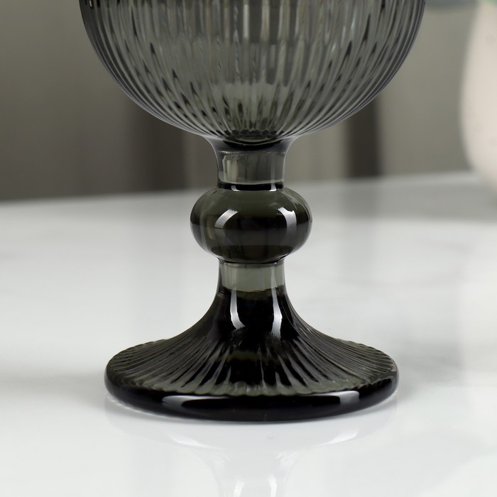 Бокал для вина стеклянный Magistro «Грани», 250 мл, 8×14,5 см, цвет графит Бокал для вина стеклянный Magistro «Грани», 250 мл, 8×14,5 см, цвет графит