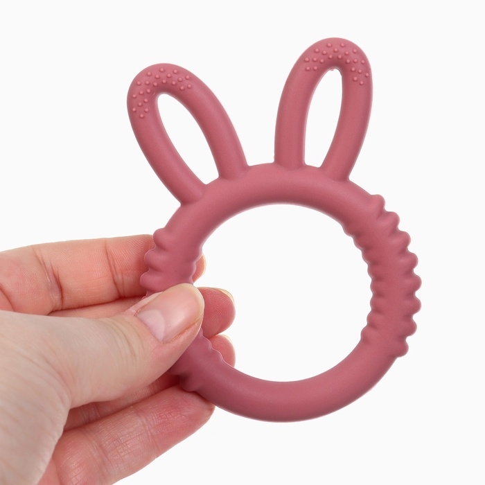 Прорезыватель силиконовый для зубов Крошка Я «Зайка», красный Прорезыватель силиконовый для зубов Крошка Я «Зайка», красный