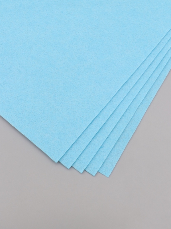 Фетр мягкий 1.5 мм Фетр мягкий 1.5 мм "Голубой" набор 5 листов 20х30 см