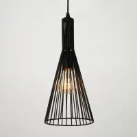 Светильник подвесной BayerLux &laquo;Конус&raquo;, 1&times;40 Вт, E27, чёрный, 15.5&times;15.5&times;110 см