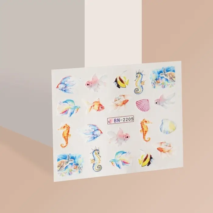 Слайдеры для ногтей «Рыбки», разноцветные