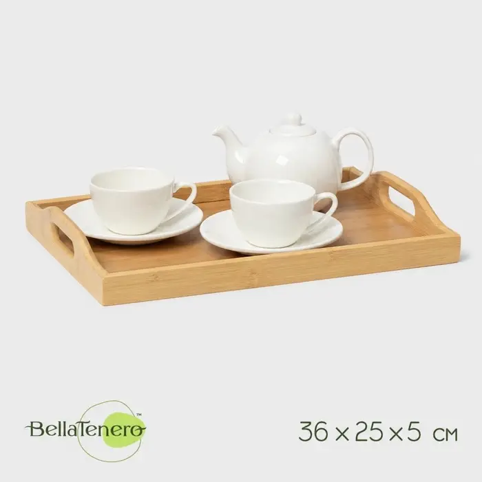 Поднос BellaTenero Striata, 36&times;25&times;5 см, бамбук