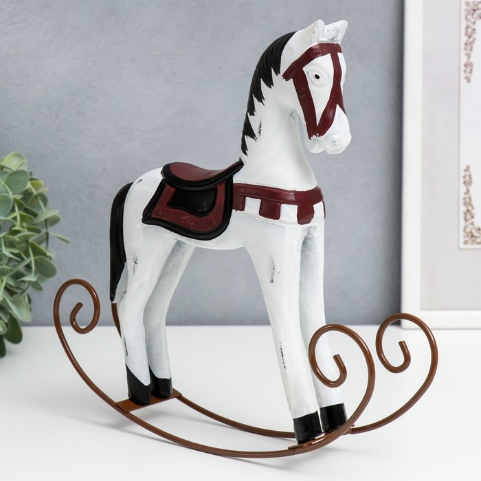 Сувенир дерево Сувенир дерево "Лошадка-качалка" белая с красным 22х5х23 см