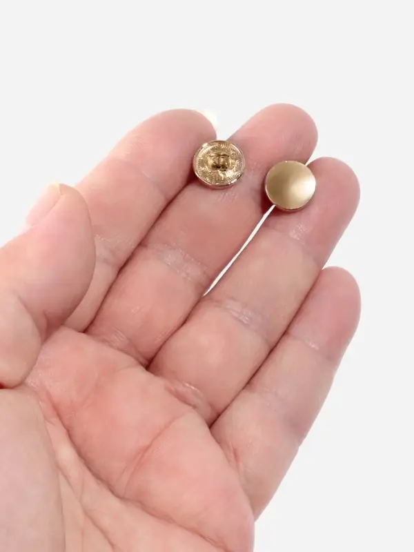 Пуговицы на ножке, металлические, d=11 мм, набор 10 шт., матовые, цвет золотой