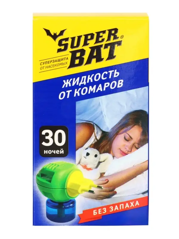 Дополнительный флакон-жидкость от комаров SuperBAT, 30 ночей, 30 мл