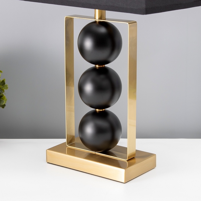 Настольная лампа с абажуром RISALUX «Оливер», Е27, 40 Вт, чёрный-латунь, фигурное основание, 33×22×53 см Настольная лампа с абажуром RISALUX «Оливер», Е27, 40 Вт, чёрный-латунь, фигурное основание, 33×22×53 см