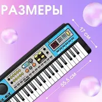 Синтезатор детский с микрофоном ZABIAKA &laquo;Музыкальный взрыв&raquo;, 49 клавиш, работает сети и от батареек