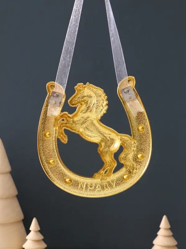 Сувенир-подкова «Удачи»,10,5х10,5х0,05см,  эмаль, стразы