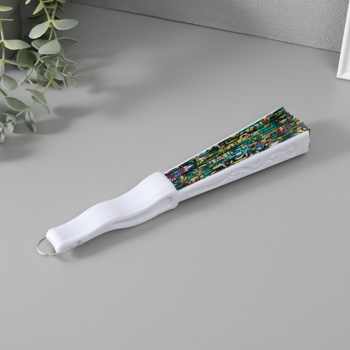 Веер пластик, текстиль  Веер пластик, текстиль "Восточный орнамент" МИКС 23 см