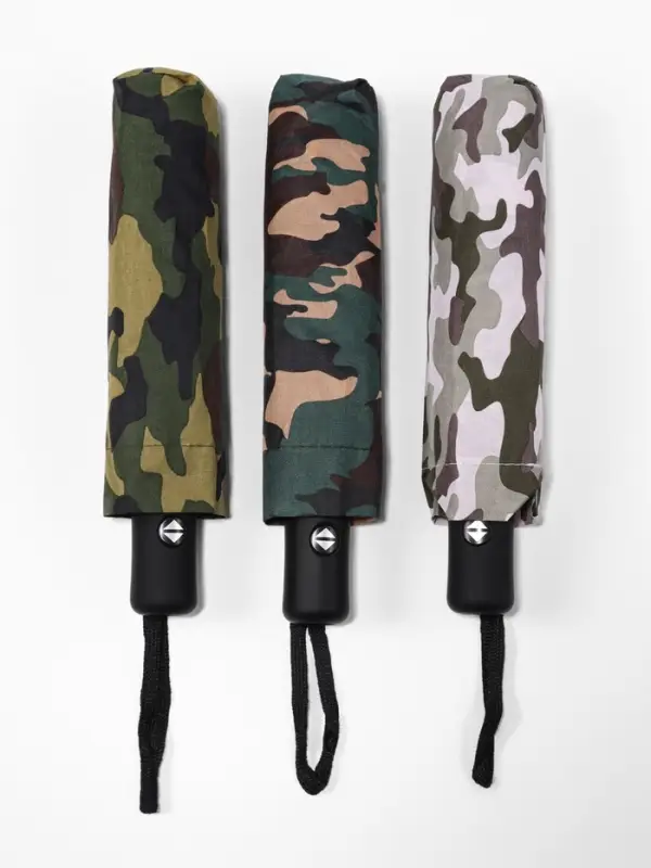 Зонт автоматический &laquo;23 февраля&raquo;, эпонж, 3 сложения, 8 спиц, R=48/55 см, d=96 см, МИКС