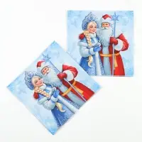 Салфетки новогодние бумажные Home Classic &laquo;Дед Мороз и Снегурочка&raquo;, 3 слоя, 33&times;33 см, 20 шт.