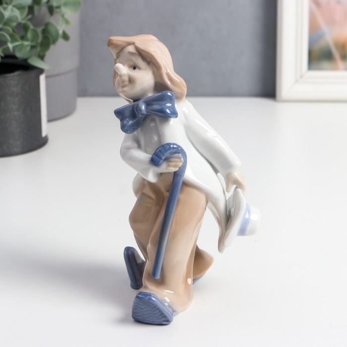 Сувенир керамика  Сувенир керамика "Клоун с тросточкой" кобальт 17х8х8,5 см